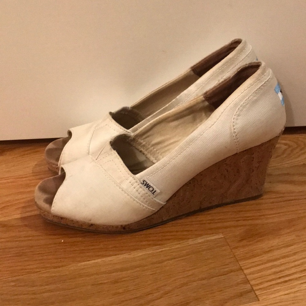 TOMS peep-toe wedges